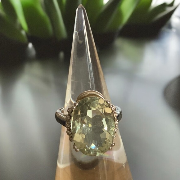 Prasiolite Natural Rare Quartz Sterling Silver Woman’s Ring Jewelry Translucent - Picture 6 of 9